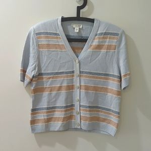 St John Sport Vintage Blue Wool Blend Cardigan Sweater